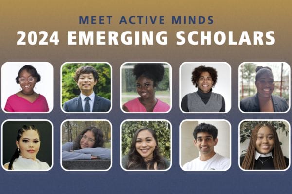 Headshots for the fourteen 2024 Emerging Scholars, with text reading, 