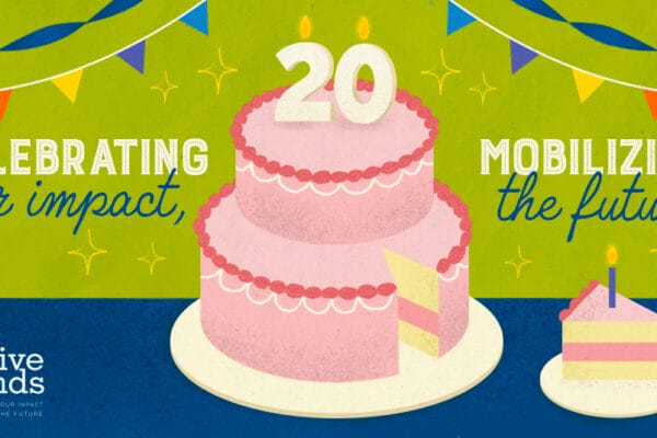 Illustrated graphic of a cake with 