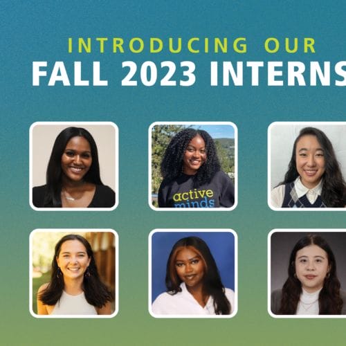 Blue and green gradient background with text reading, 