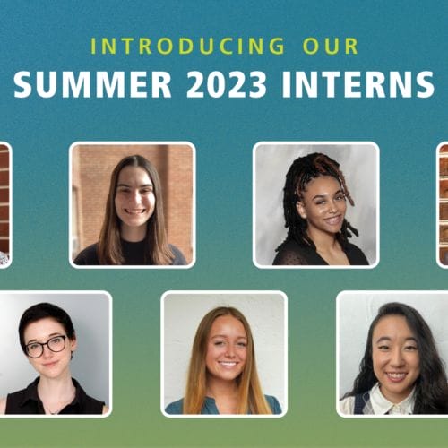 Blue-green gradient background with text reading, 