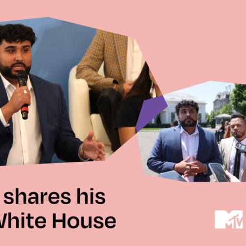 Jorge Alvarez speaking to reporters outside the White House.