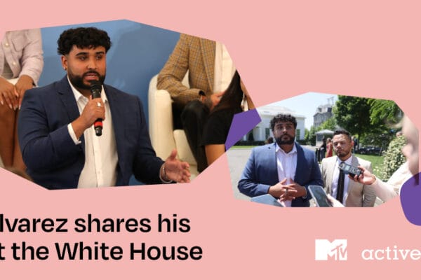 Jorge Alvarez speaking to reporters outside the White House.