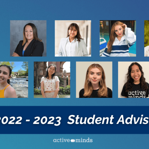 Headshots of the 2022-23 Student Advisory Committee with text below reading 