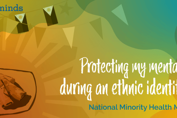 Graphic with the Philippine flag and Philippine comfort food, with the text 