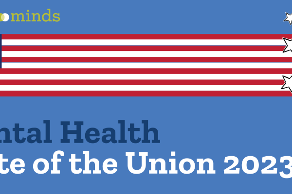 Blue background with American flag and stars graphics, and text reading,