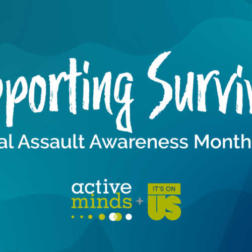 Blue background with text reading 