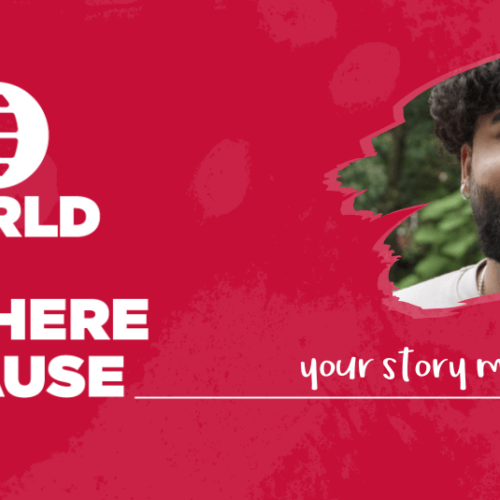 Red background with white 