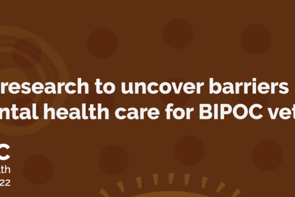 Brown background with abstract shapes and white text reading, 